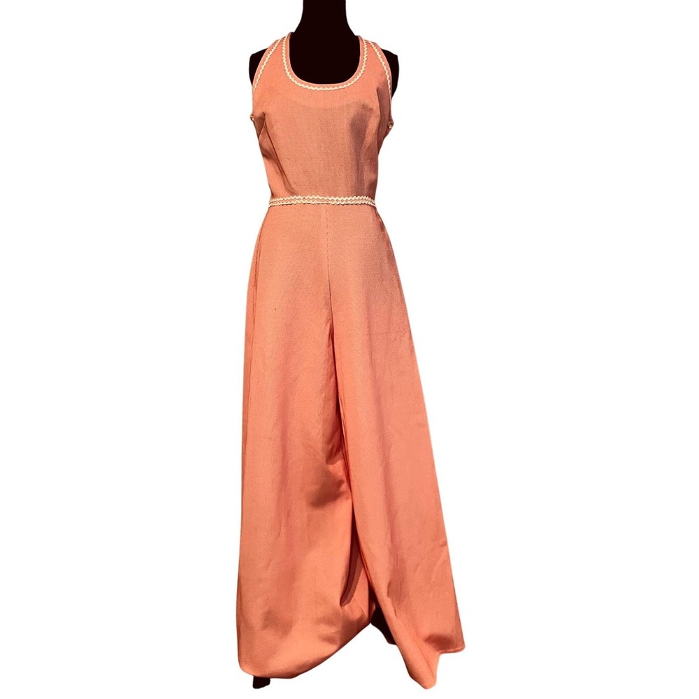 Great‎ Shape Red Gingham Wide Leg Jumpsuit Halter Neck Vintage Retro m